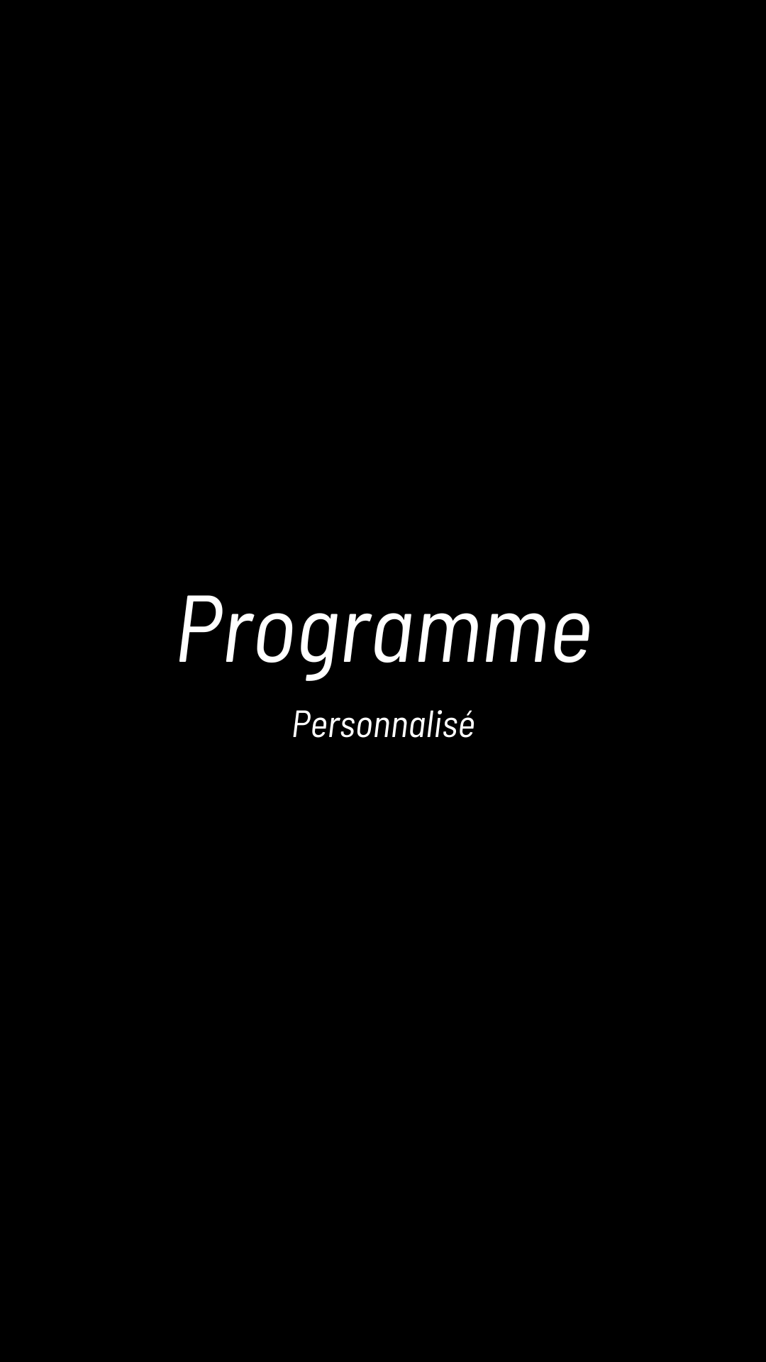Programme personnalisé